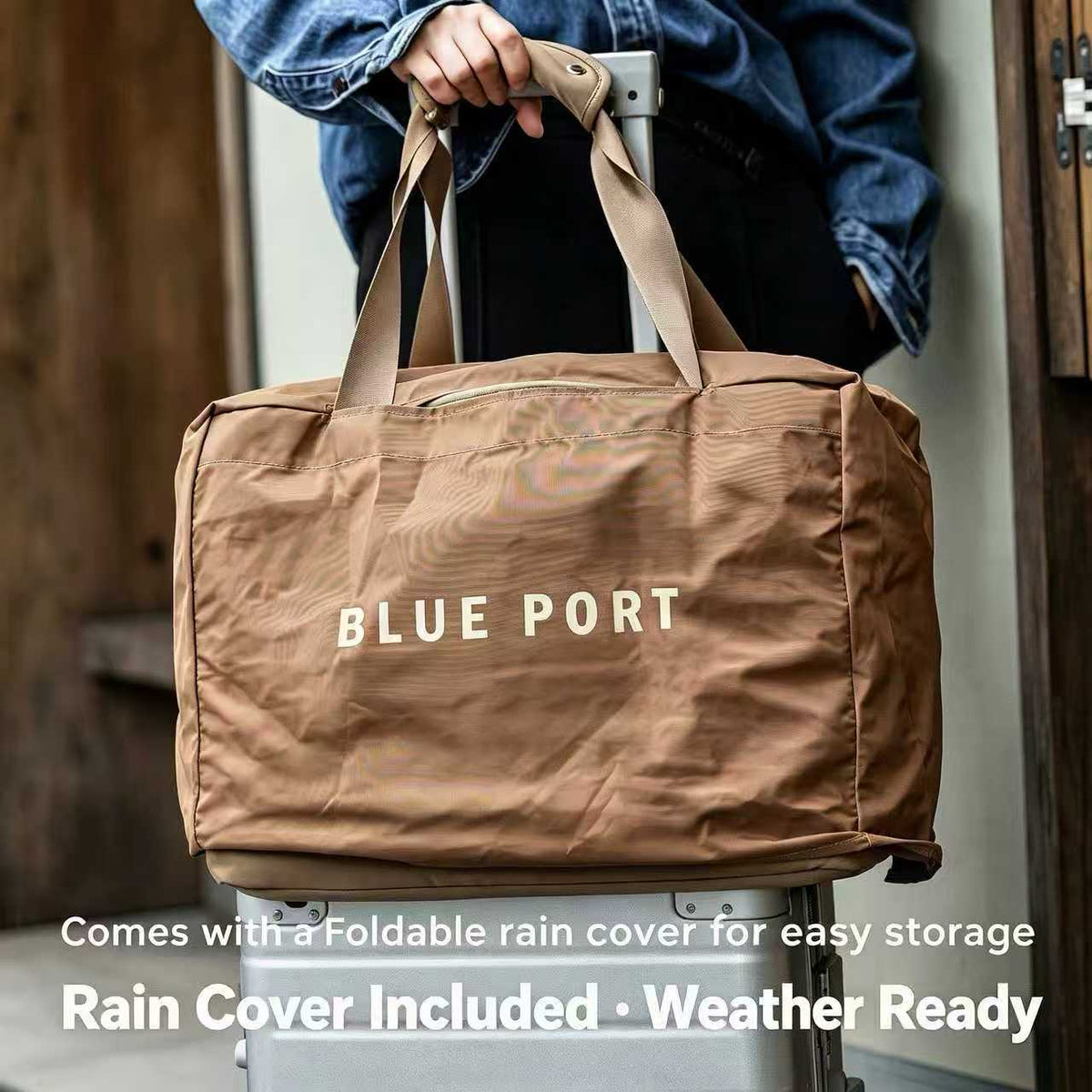 Vintage atmungsaktives Netz‑Haustier‑Tote, Polyester Reisetasche mit abnehmbarem Kissen, faltbarer Regenschutz & Koffergurt