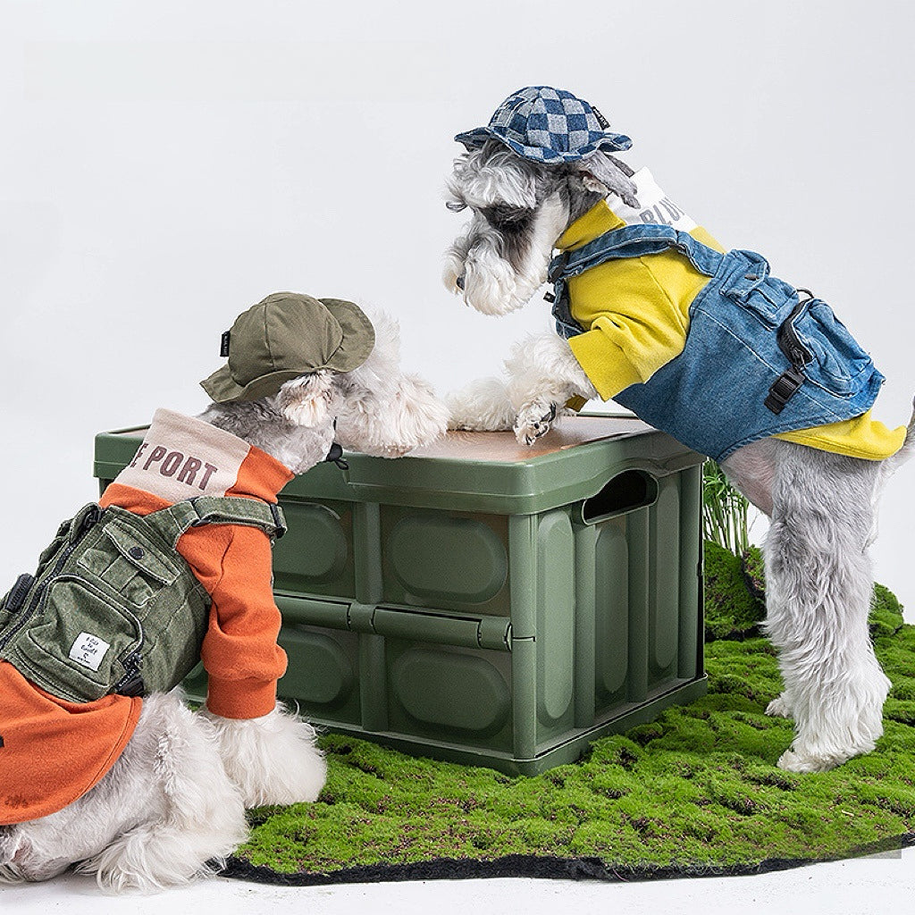 Verstelbare Baumwoll Hunde Utility-Weste, Workwear Geschirr-Weste mit Taschen und D-Ring für Kleine bis Große Hunde & Katzen