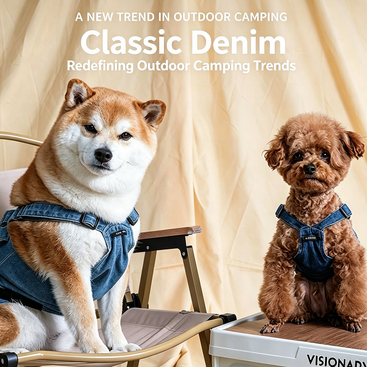 Verstelbare Baumwoll Hunde Utility-Weste, Workwear Geschirr-Weste mit Taschen und D-Ring für Kleine bis Große Hunde & Katzen