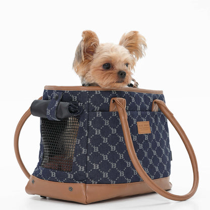 Elegante Hundetasche Tragetasche für kleine Hunde und Katzen , Pet Tote Bag mit PU-Leder, Atmungsaktives Netzfenster & Sicherheitsleine