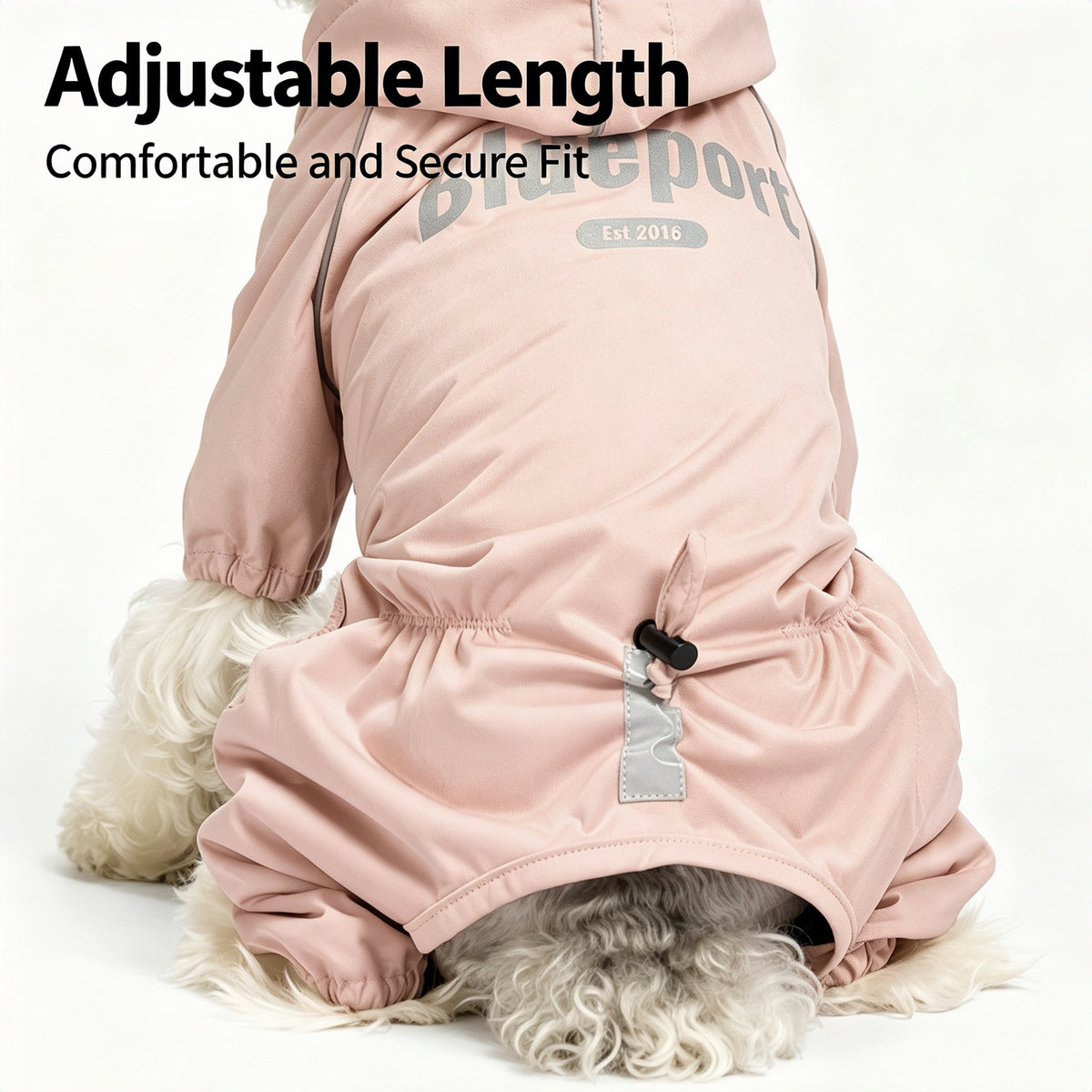 Vierbeiniger Hunderegenmantel mit Kapuze & transparentem EVA‑Visier, reflektierender wasserdichter Windbreaker, verstellbare Hundejacke