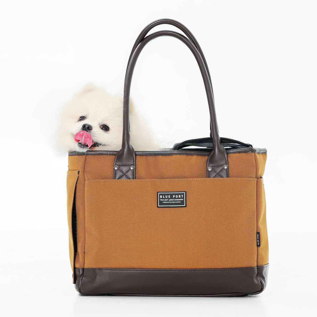 Elegante Hundetasche Tragetasche für kleine Hunde und Katzen , Pet Tote Bag mit PU-Leder, Atmungsaktives Netzfenster & Sicherheitsleine