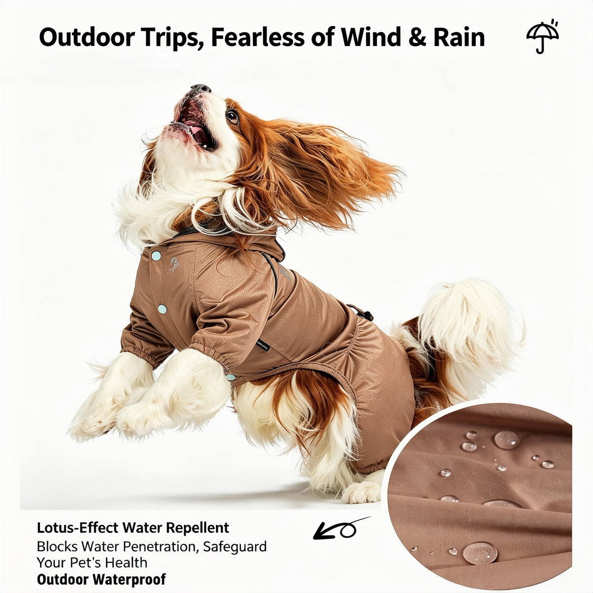 Vierbeiniger Hunderegenmantel mit Kapuze & transparentem EVA‑Visier, reflektierender wasserdichter Windbreaker, verstellbare Hundejacke