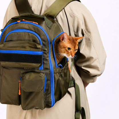 Wandelbare Haustier-Rucksack mit abnehmbarer Tasche, doppelschichtigem Fenster, wasserabweisender Reiserucksack für kleine Katzen Hunde