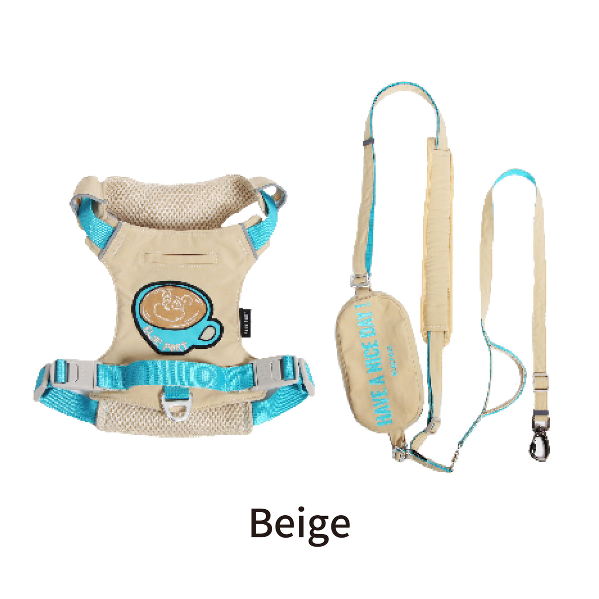 Teflon 3 in 1 Haustiergeschirr Set, Abnehmbare Umhängetasche & Verwirrfreie Leine, Magnet Schnellverschluss Leichtes Geschirr