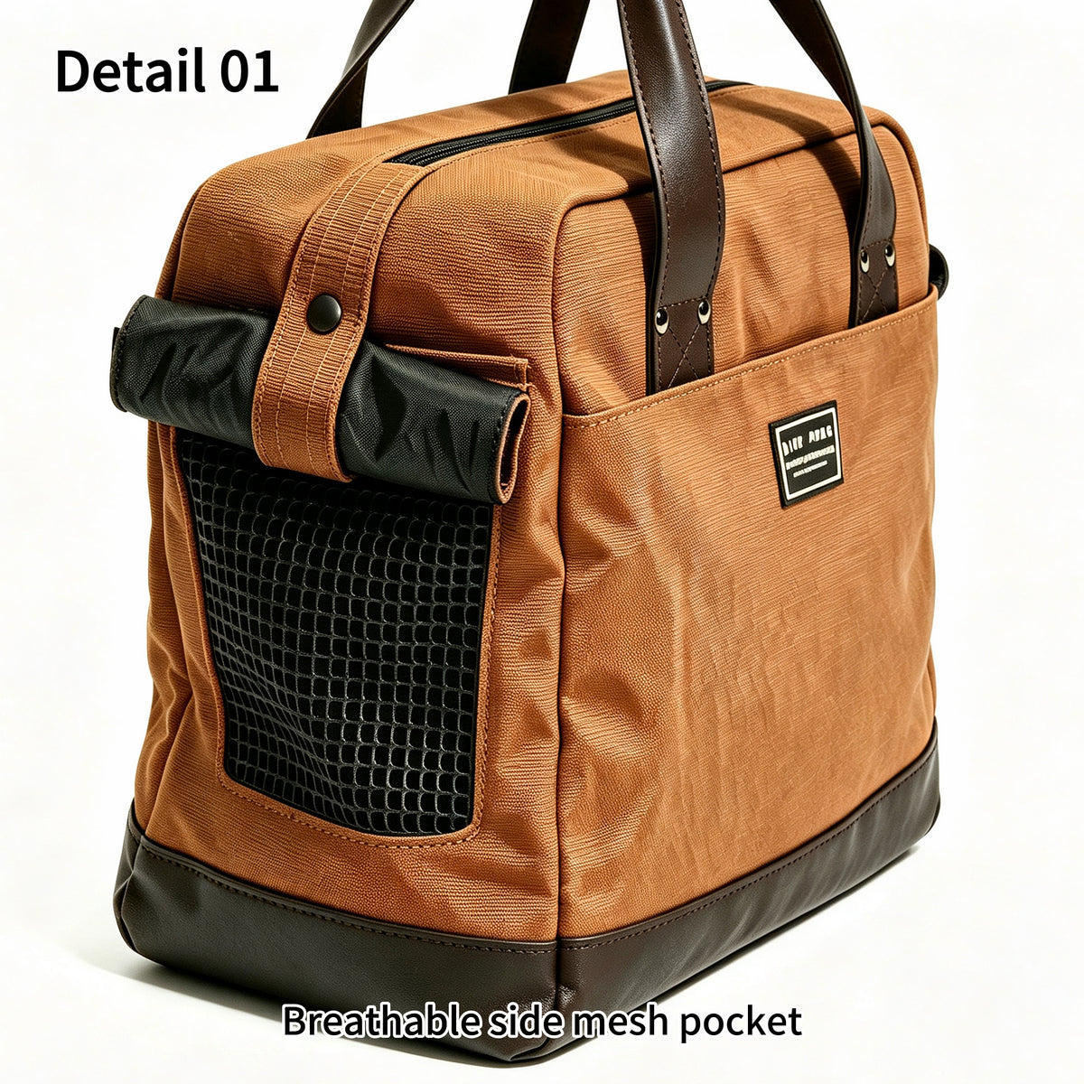 Elegante Hundetasche Tragetasche für kleine Hunde und Katzen , Pet Tote Bag mit PU-Leder, Atmungsaktives Netzfenster & Sicherheitsleine