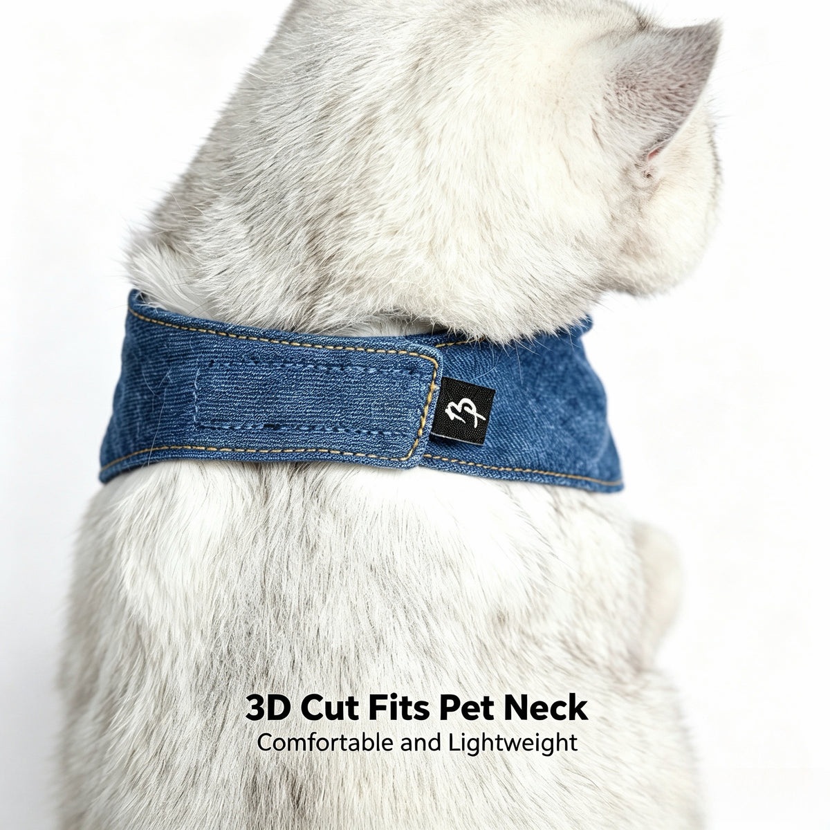 Vintage Jeans Hundekragen mit Krawatte im Hahnentritt-Muster, Old Money Stil Falscher Kragen Lätzchen für Hunde & Katzen