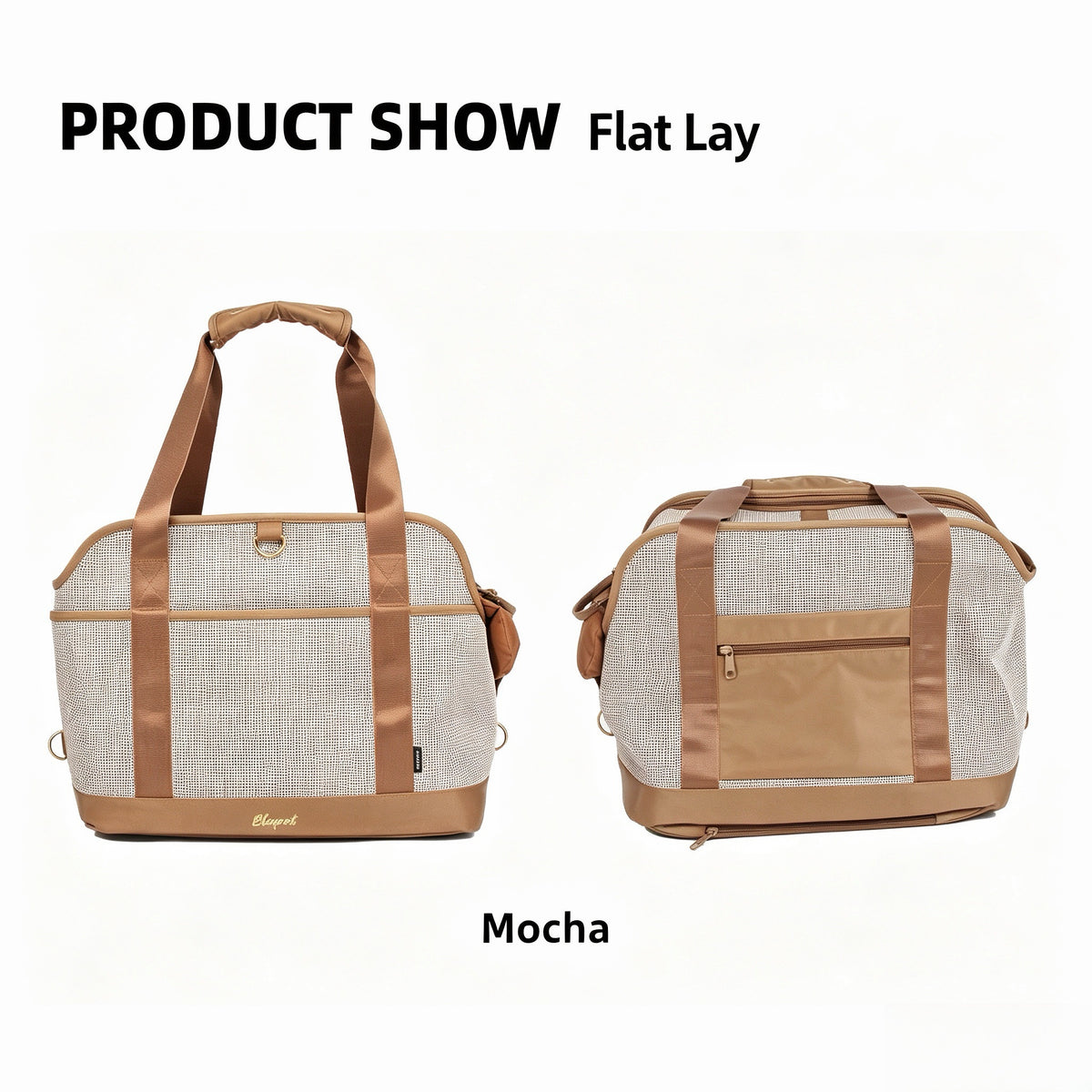Vintage atmungsaktives Netz‑Haustier‑Tote, Polyester Reisetasche mit abnehmbarem Kissen, faltbarer Regenschutz & Koffergurt