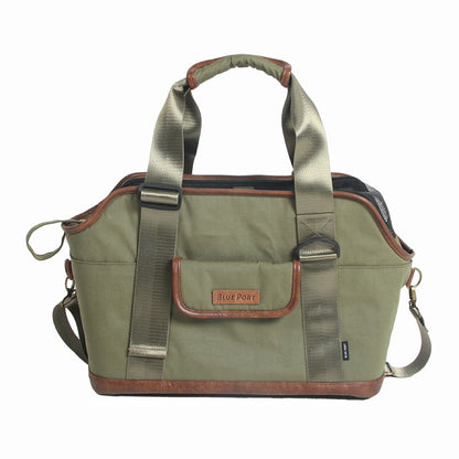 Retro‑Haustier‑Tragetasche, wasserabweisende Polyester Reisetasche, Multi‑Trage‑Haustiertasche mit Fenster, abnehmbare Bodenplatte