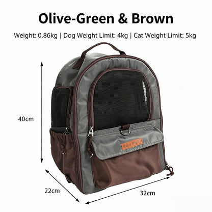 Retro Farbblock, Voröffnung Ausbruchschutz, Ergonomische Atmungsaktive Polyester, Abnehmbare Basis & Mehrfachtaschen, Haustierrucksack