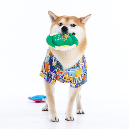 Pfeifendes Seil Hundefrisbee Spielzeug, Interaktives Leckerli Versteck Zugspiel, Robustes Apportier Kauspielzeug für draußen