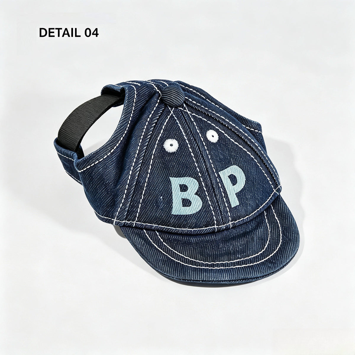Retro Denim Hundekappe Baseball Cap mit Ohrlöchern und Verstellbarem Kinnriemen, Baumwolle Sonnenschutz Mütze für Hunde und Katzen