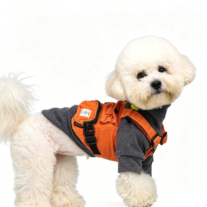 Verstelbare Baumwoll Hunde Utility-Weste, Workwear Geschirr-Weste mit Taschen und D-Ring für Kleine bis Große Hunde & Katzen