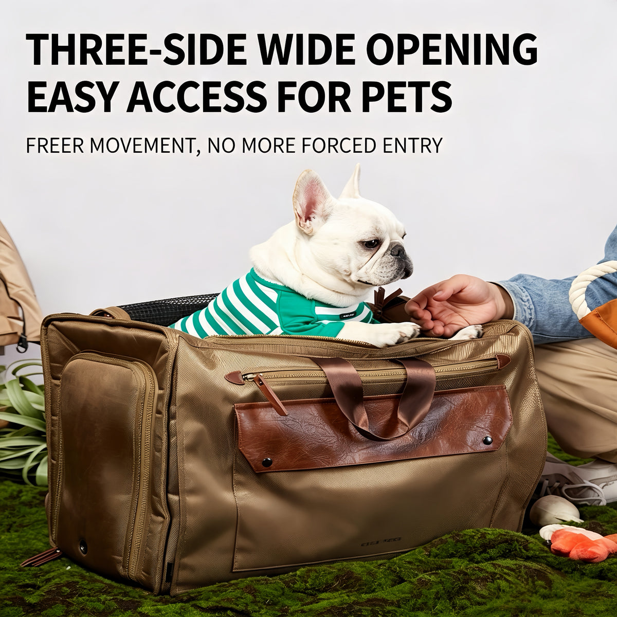 Großkapazität Haustierrucksack, Dreiseitig Atmungsaktiver Katzen Hunde Tragerucksack, Ergonomischer  Outdoor Reisetasche