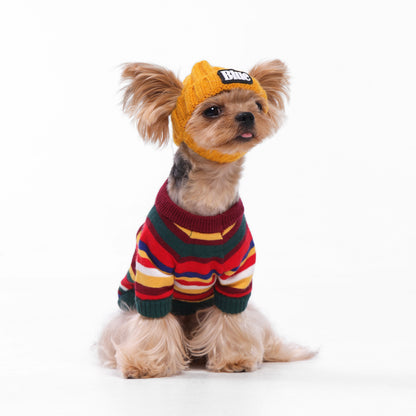 Color‑Block‑Wollmisch‑Haustierpullover, Raglan‑Ärmel‑Pullover für Hunde und Katzen (Herbst Winter).