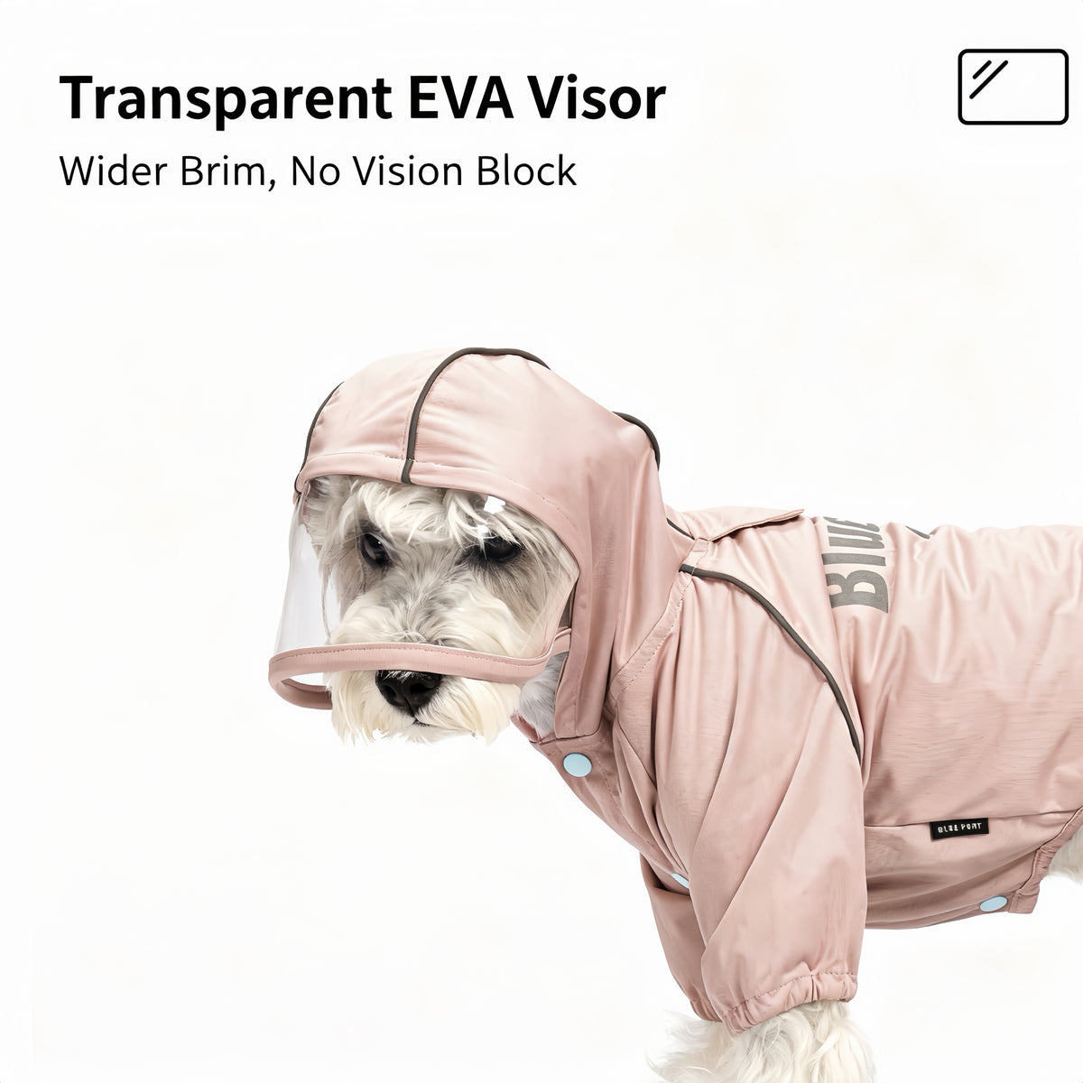 Vierbeiniger Hunderegenmantel mit Kapuze & transparentem EVA‑Visier, reflektierender wasserdichter Windbreaker, verstellbare Hundejacke