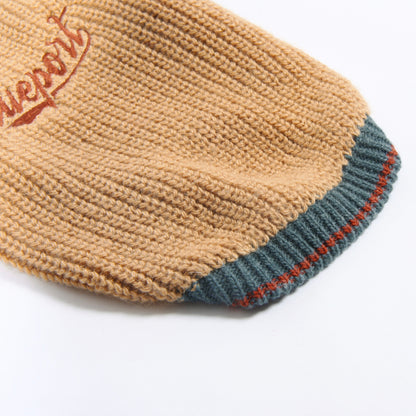 Color‑Block‑Wollmisch‑Haustierpullover, Strickpullover mit doppeltem Revers, warme Kleidung für Herbst und Winter